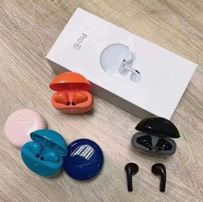 Air Pro 6 Airpods/Earbuds Wireless Headphones with Mic, Bluetooth Earphones Sport Running Headset for iPhone/Android Pro6 Earbuds