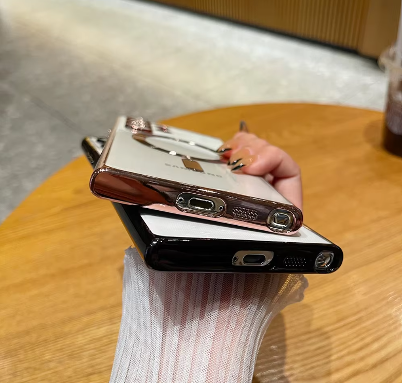 Cover for Galaxy S25 Ultra Case,Electroplated Clear Slim Samsung S25 Ultra Phone Case with Camera Protection,Shockproof Samsung S25 Ultra Case Compatible with MagSafe, Black Edge