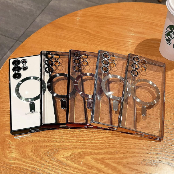 Cover for Galaxy S25 Ultra Case,Electroplated Clear Slim Samsung S25 Ultra Phone Case with Camera Protection,Shockproof Samsung S25 Ultra Case Compatible with MagSafe, Green Edge