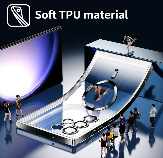 Cover for Galaxy S25 Ultra Case,Electroplated Clear Slim Samsung S25 Ultra Phone Case with Camera Protection,Shockproof Samsung S25 Ultra Case Compatible with MagSafe, Green Edge