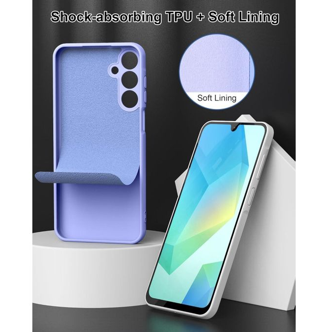 Samsung Galaxy A16 4G/5G Case/Cover Liquid/Original Silicone, Soft TPU Liquid Silicone Case, Shockproof Rubber Silicone Gel Shell-Clove Purple