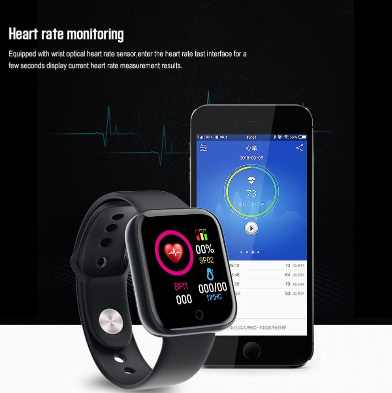 Smartwatch Smart Bracelet Touchscreen Bluetooth Smartwatch with Blood Pressure Tracking, Heart Rate Sensor and Basic Functionality for All Women and Men