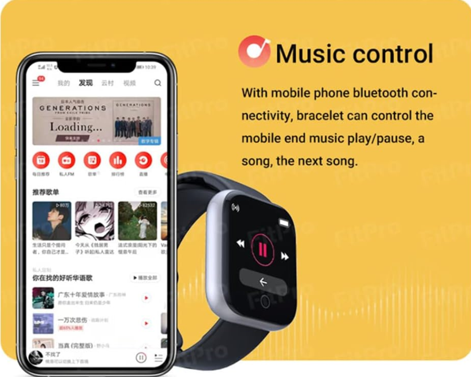 Smartwatch Smart Bracelet Touchscreen Bluetooth Smartwatch with Blood Pressure Tracking, Heart Rate Sensor and Basic Functionality for All Women and Men