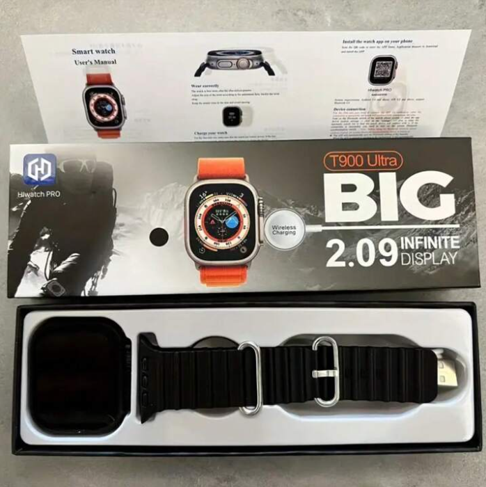 Smartwatch T900 Ultra Big Smart Watch, 2.09" HD Display, Bluetooth Calling, Heart Rate, Sports Mode, Sleep Monitoring, Running, Cycling