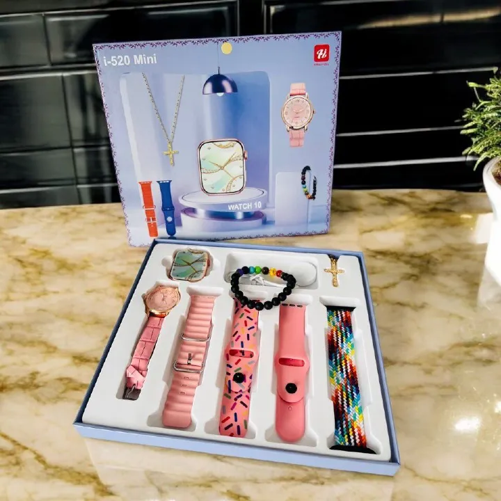 Smartwatch Luxury i-520 Mini Smart watch for Ladies, Necklace, Bracelet, Analog watch, Smartwatch