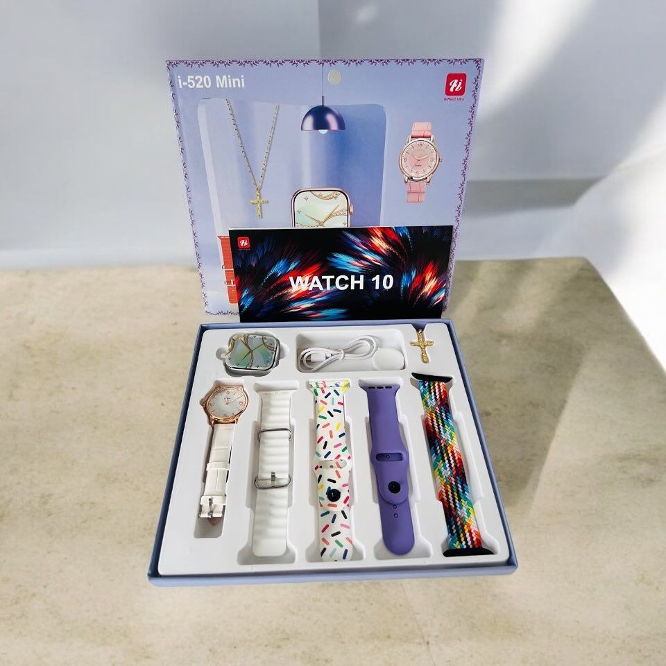 Smartwatch Luxury i-520 Mini Smart watch for Ladies, Necklace, Bracelet, Analog watch, Smartwatch
