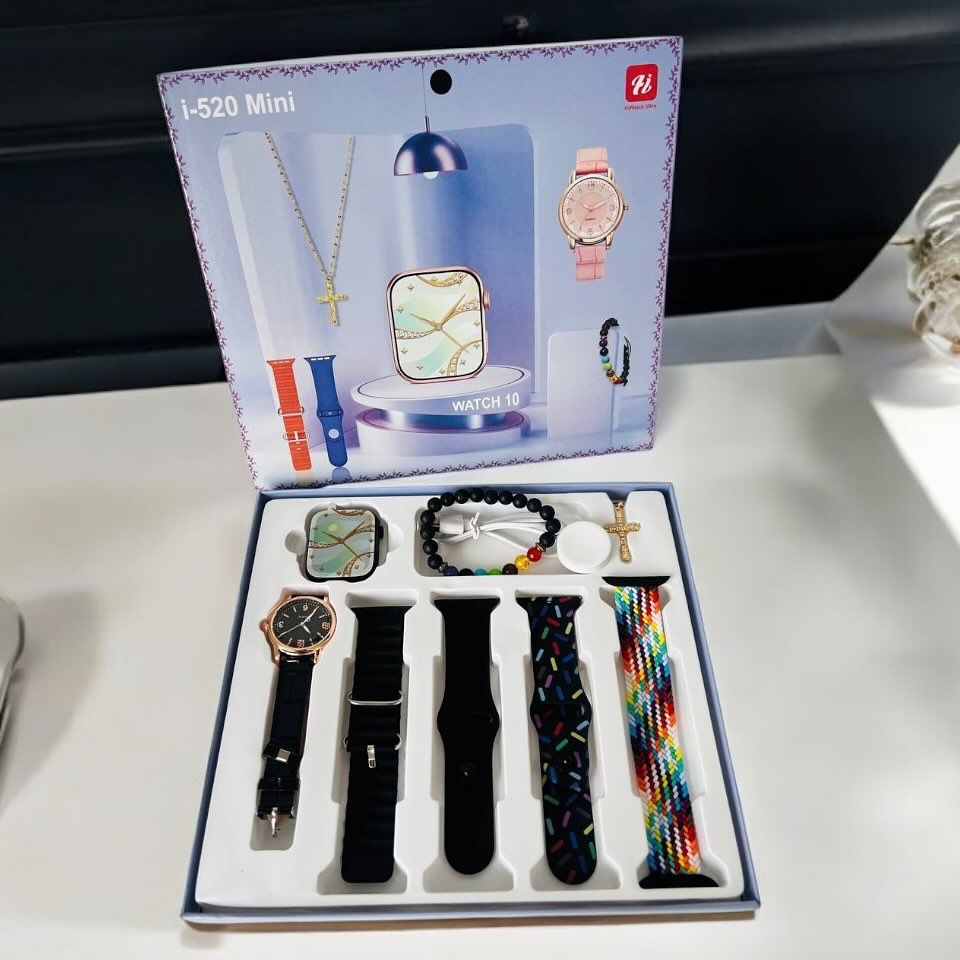 Smartwatch Luxury i-520 Mini Smart watch for Ladies, Necklace, Bracelet, Analog watch, Smartwatch