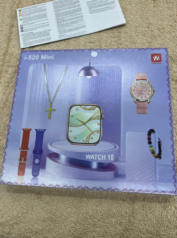 Smartwatch Luxury i-520 Mini Smart watch for Ladies, Necklace, Bracelet, Analog watch, Smartwatch