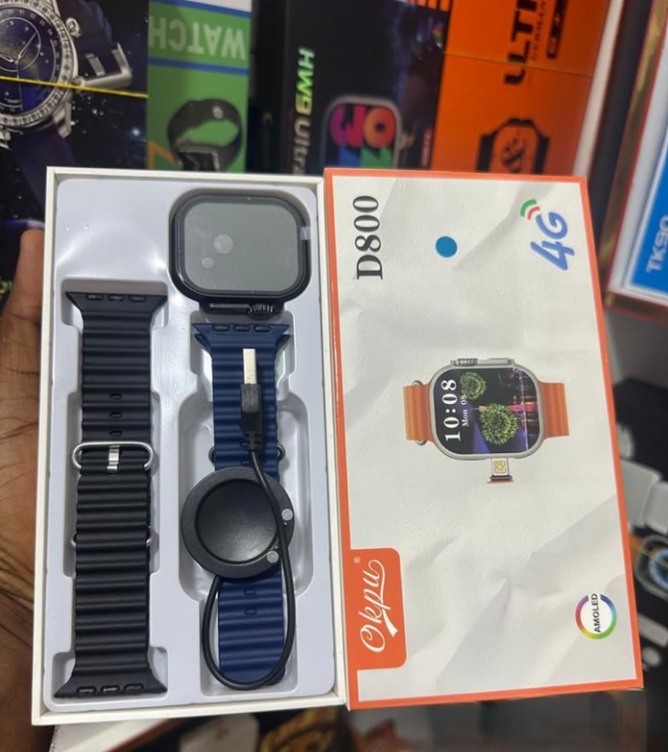 Smartwatch D800 Ultra 4G Smart Watch, Sim card support, 2 Straps With Remote notifier Weather 2.12 inch Display Heart rate blood oxygen ECG Smartwatch for men and women