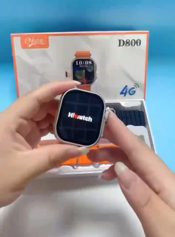 Smartwatch D800 Ultra 4G Smart Watch, Sim card support, 2 Straps With Remote notifier Weather 2.12 inch Display Heart rate blood oxygen ECG Smartwatch for men and women