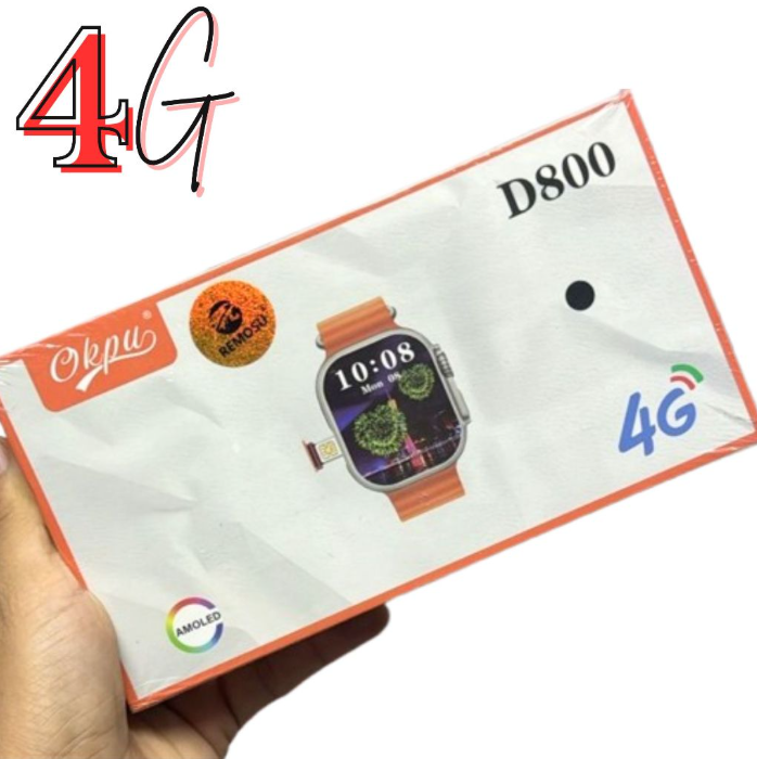 Smartwatch D800 Ultra 4G Smart Watch, Sim card support, 2 Straps With Remote notifier Weather 2.12 inch Display Heart rate blood oxygen ECG Smartwatch for men and women