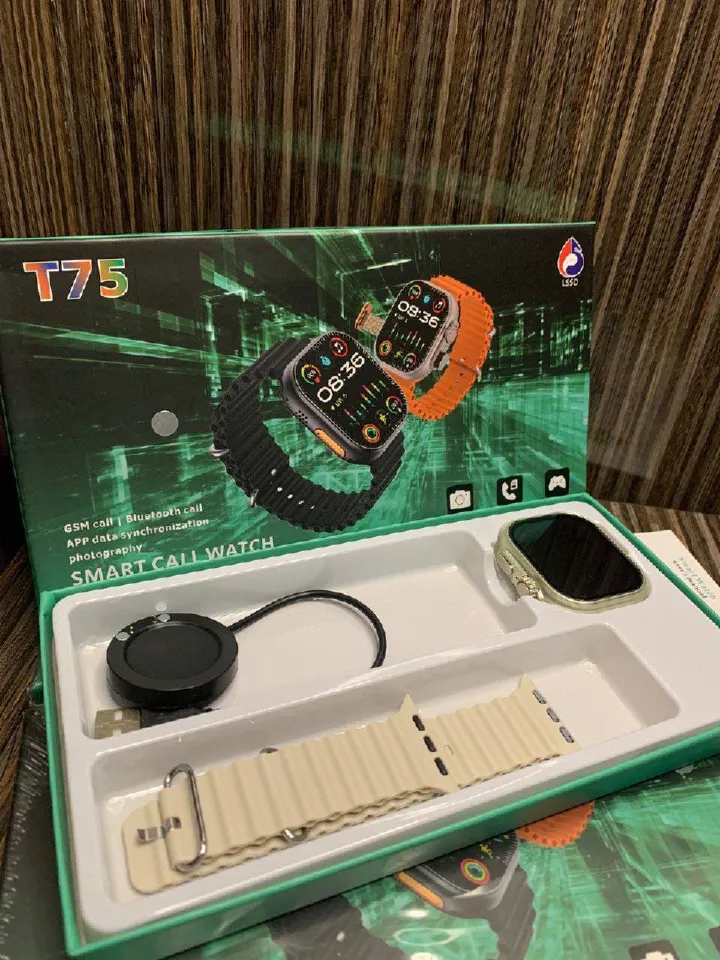 Smartwatch T75 Ultra 4G Smart Watch, Sim card support, Camera, 1 Strap With Remote notifier Weather 2.12 inch Display Heart rate blood oxygen ECG Smartwatch for men and women