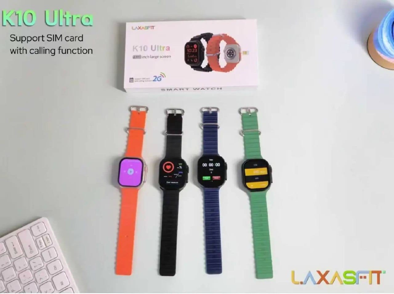 K10 Ultra Smart Watch With Sim Supported 2.1" Display, Wireless Charger And Bluetooth Connectivity Calling & Music, Fitness Tracker With 20 Different Sports Mode