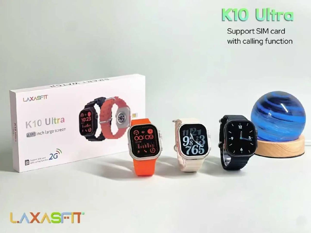 K10 Ultra Smart Watch With Sim Supported 2.1" Display, Wireless Charger And Bluetooth Connectivity Calling & Music, Fitness Tracker With 20 Different Sports Mode