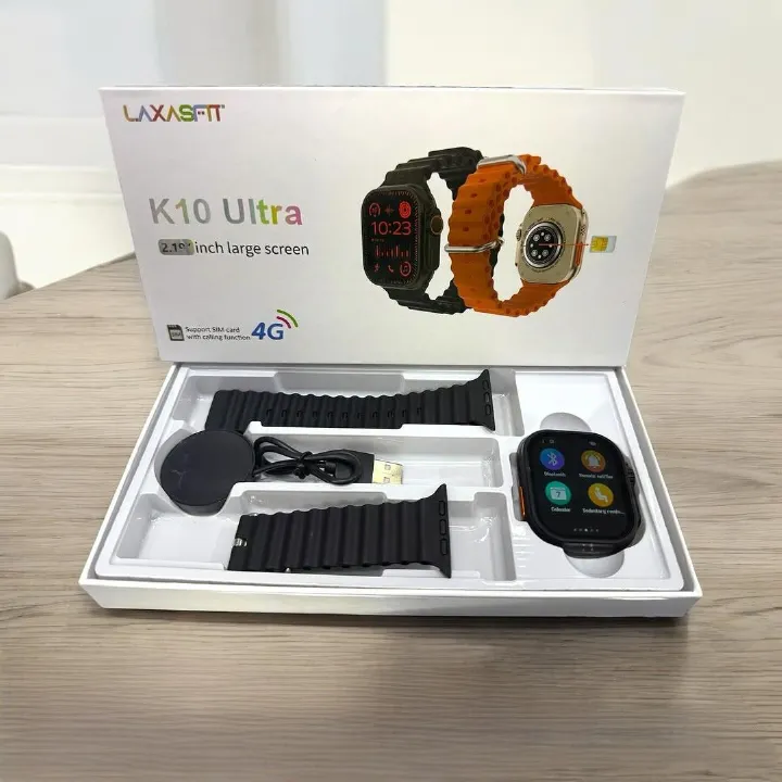 K10 Ultra Smart Watch With Sim Supported 2.1" Display, Wireless Charger And Bluetooth Connectivity Calling & Music, Fitness Tracker With 20 Different Sports Mode