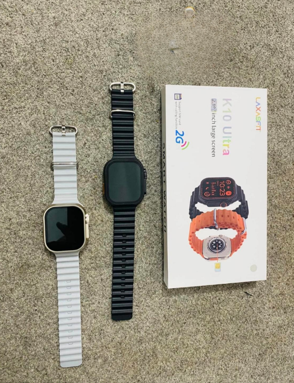 K10 Ultra Smart Watch With Sim Supported 2.1" Display, Wireless Charger And Bluetooth Connectivity Calling & Music, Fitness Tracker With 20 Different Sports Mode