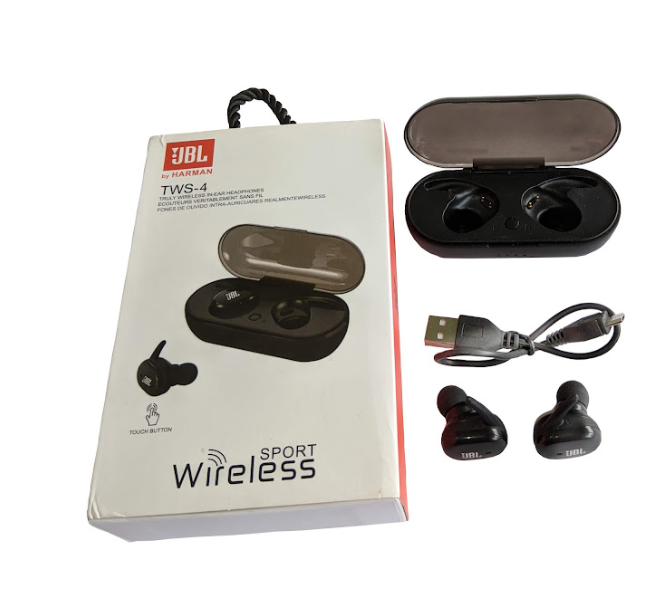 Wireless Bluetooth TWS-4 Earbuds Wireless Airpods, Bluetooth 5.3 Headphones In Ear, Bluetooth Earphones with Built-in Microphone, Wireless Ear Buds, Bluetooth Earbuds with Mic, Charging