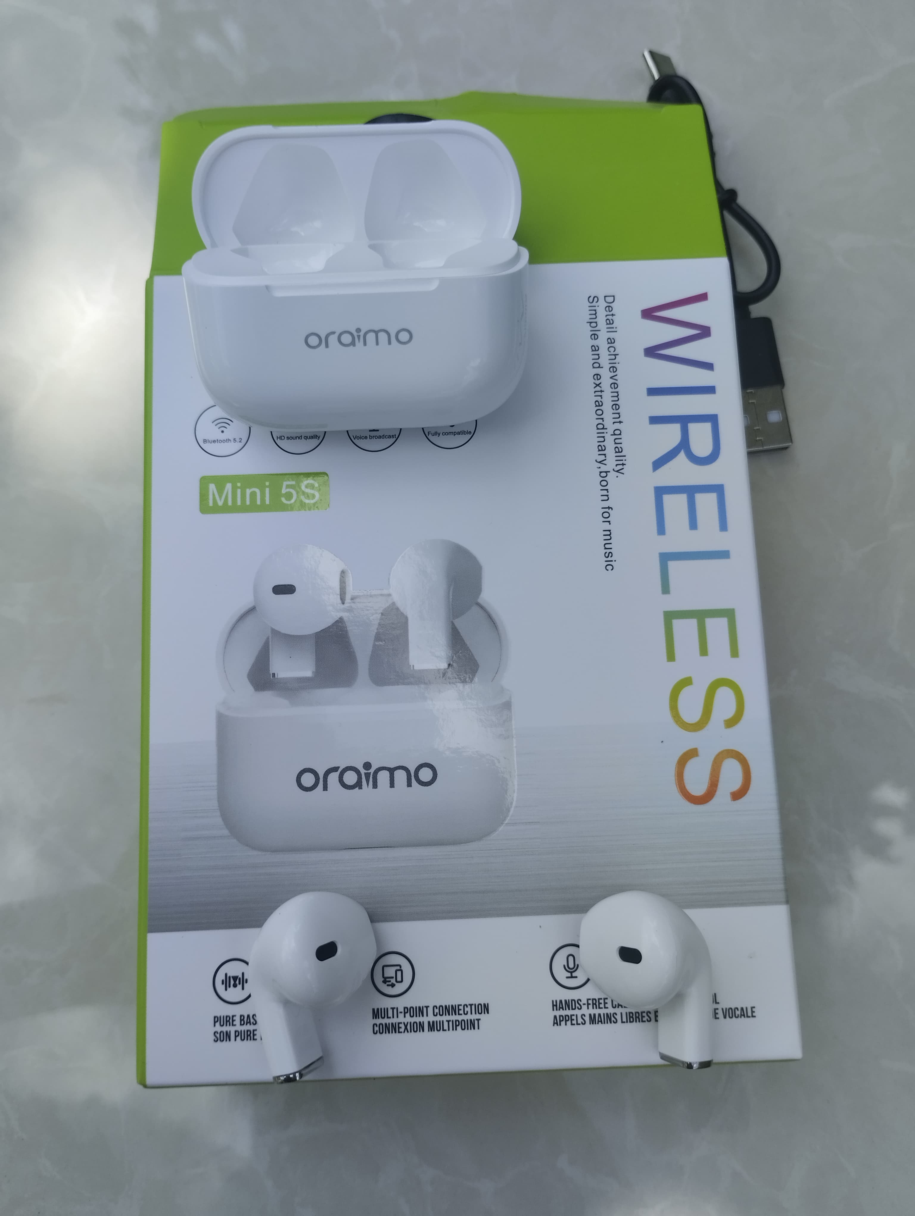 Wireless Bluetooth Mini Pro 5s Earbuds Wireless Airpods, Bluetooth 5.3 Headphones In Ear, Bluetooth Earphones with Built-in Microphone, Wireless Ear Buds, Bluetooth Earbuds with Mic, Charging