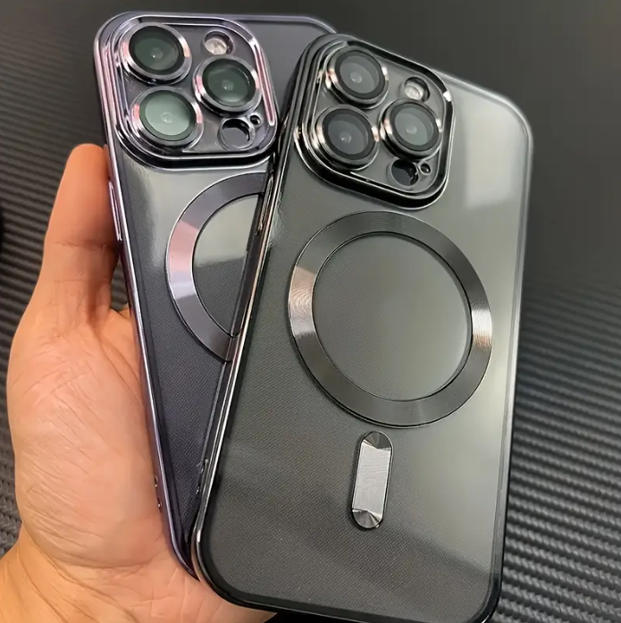 iPhone 14 Pro Phone Case Strong Magnetic Clear cover Non-Yellowing Compatible with MagSafe, Full Camera Lens Protector Plating Shockproof Soft Clear Case for Men and Women iPhone 14 Pro