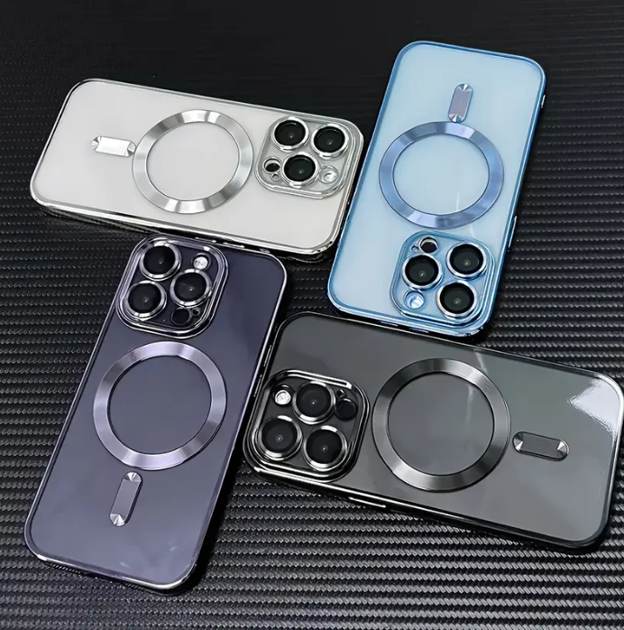 iPhone 14 Pro Phone Case Strong Magnetic Clear cover Non-Yellowing Compatible with MagSafe, Full Camera Lens Protector Plating Shockproof Soft Clear Case for Men and Women iPhone 14 Pro