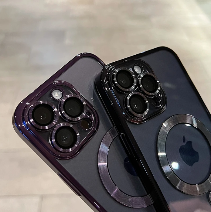 iPhone 14 Pro Phone Case Strong Magnetic Clear cover Non-Yellowing Compatible with MagSafe, Full Camera Lens Protector Plating Shockproof Soft Clear Case for Men and Women iPhone 14 Pro