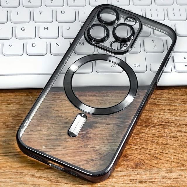 iPhone 14 Pro Phone Case Strong Magnetic Clear cover Non-Yellowing Compatible with MagSafe, Full Camera Lens Protector Plating Shockproof Soft Clear Case for Men and Women iPhone 14 Pro