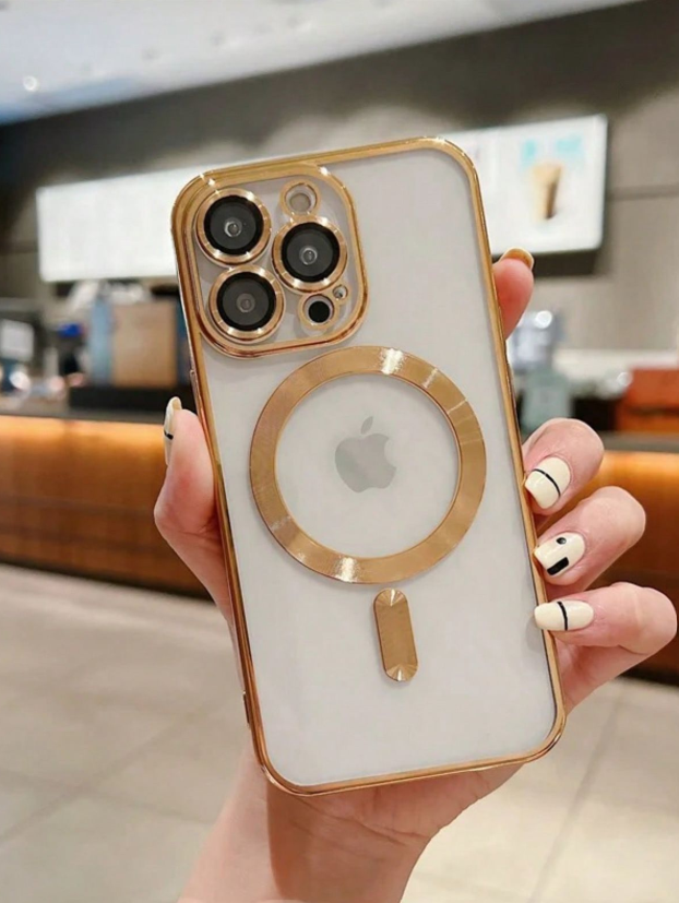 iPhone 16 Pro Max Phone Case Strong Magnetic Clear cover Non-Yellowing Compatible with MagSafe, Full Camera Lens Protector Plating Shockproof Soft Clear Case for Men and Women iPhone 16 Pro Max