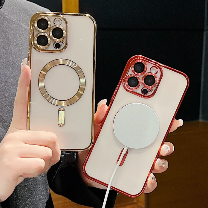 iPhone 16 Pro Max Phone Case Strong Magnetic Clear cover Non-Yellowing Compatible with MagSafe, Full Camera Lens Protector Plating Shockproof Soft Clear Case for Men and Women iPhone 16 Pro Max