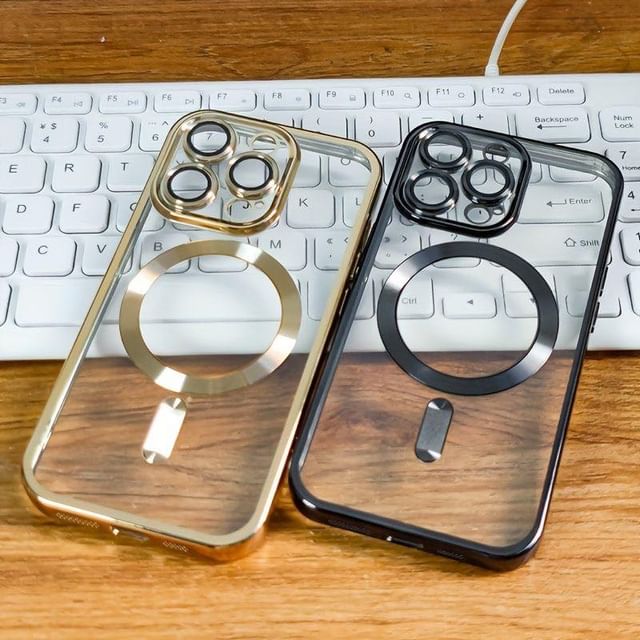 iPhone 16 Pro Max Phone Case Strong Magnetic Clear cover Non-Yellowing Compatible with MagSafe, Full Camera Lens Protector Plating Shockproof Soft Clear Case for Men and Women iPhone 16 Pro Max