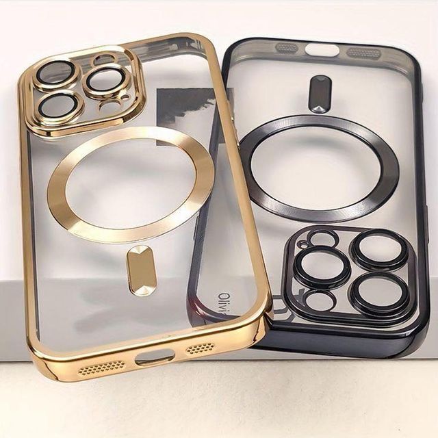 iPhone 16 Pro Max Phone Case Strong Magnetic Clear cover Non-Yellowing Compatible with MagSafe, Full Camera Lens Protector Plating Shockproof Soft Clear Case for Men and Women iPhone 16 Pro Max