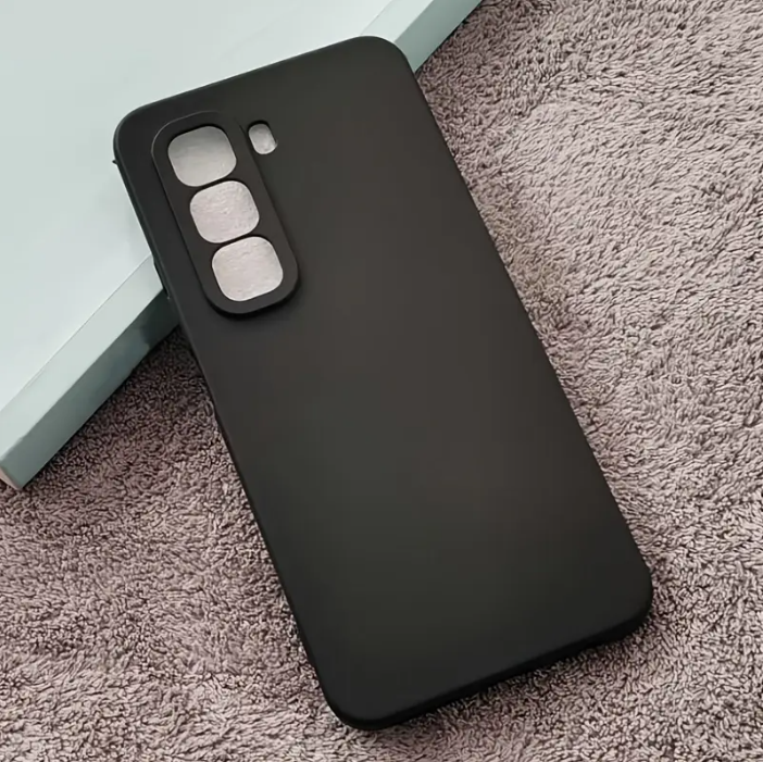 Hot 50 pro + TPU Phone Cover/Case Compatible with Hot 50 Pro Plus, Slim Shockproof Soft Cover with Anti-Scratch Design and Precise Cutouts for Full Protection (Black)