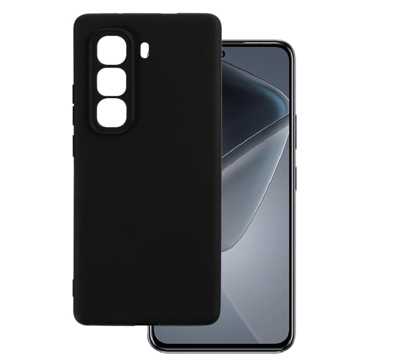 Hot 50 pro + TPU Phone Cover/Case Compatible with Hot 50 Pro Plus, Slim Shockproof Soft Cover with Anti-Scratch Design and Precise Cutouts for Full Protection (Black)