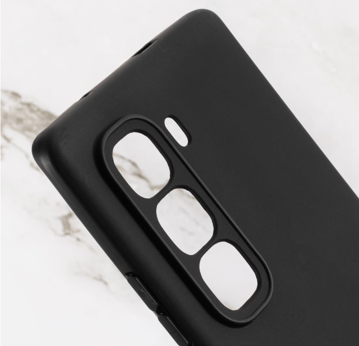 Hot 50 pro + TPU Phone Cover/Case Compatible with Hot 50 Pro Plus, Slim Shockproof Soft Cover with Anti-Scratch Design and Precise Cutouts for Full Protection (Black)