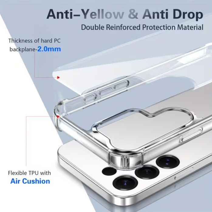 Samsung Galaxy S25 Ultra/ S24 Ultra/ S23 Ultra/ S22 Ultra Case/Cover Clear, Wireless Charging Anti Yellowing Military Grade Protection Shockproof Slim Magnetic Phone Sleeve Case Transparent