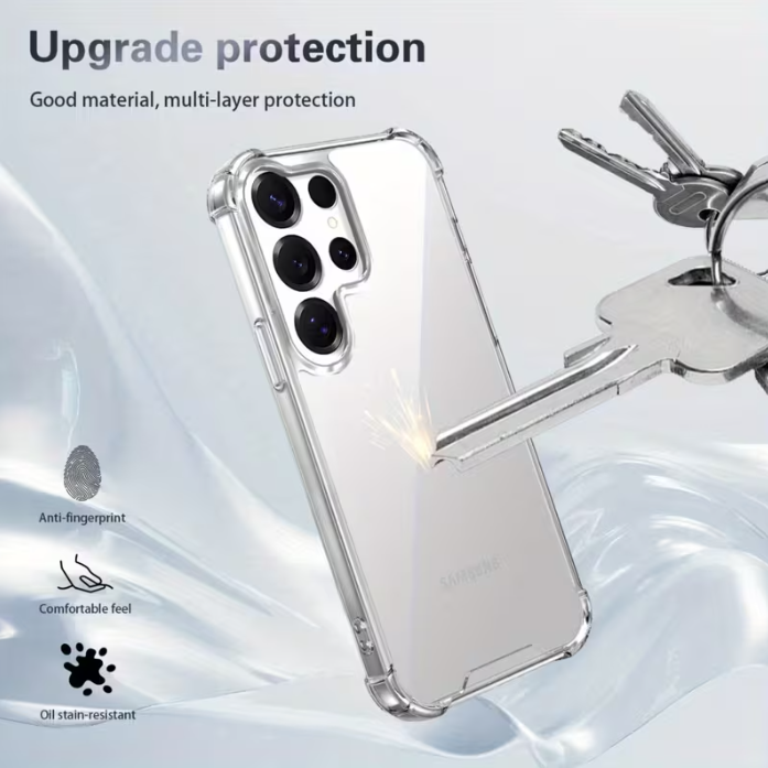 Samsung Galaxy S25 Ultra/ S24 Ultra/ S23 Ultra/ S22 Ultra Case/Cover Clear, Wireless Charging Anti Yellowing Military Grade Protection Shockproof Slim Magnetic Phone Sleeve Case Transparent