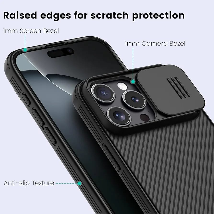 Nillkin Cam Shield Pro Case/Cover for iPhone 17 Pro Max/17 /16 Pro Max/16/ 15 Pro Max/ 15/ 14 Pro Max/ 14/ 13 Pro Max/ 13/ 12 Pro Max/ 12/ 11 Pro Max/ 11 Case with Sliding Camera Shield lens protector