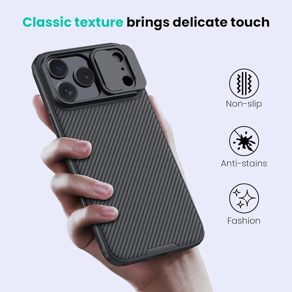 Nillkin Cam Shield Pro Case/Cover for iPhone 17 Pro Max/17 /16 Pro Max/16/ 15 Pro Max/ 15/ 14 Pro Max/ 14/ 13 Pro Max/ 13/ 12 Pro Max/ 12/ 11 Pro Max/ 11 Case with Sliding Camera Shield lens protector
