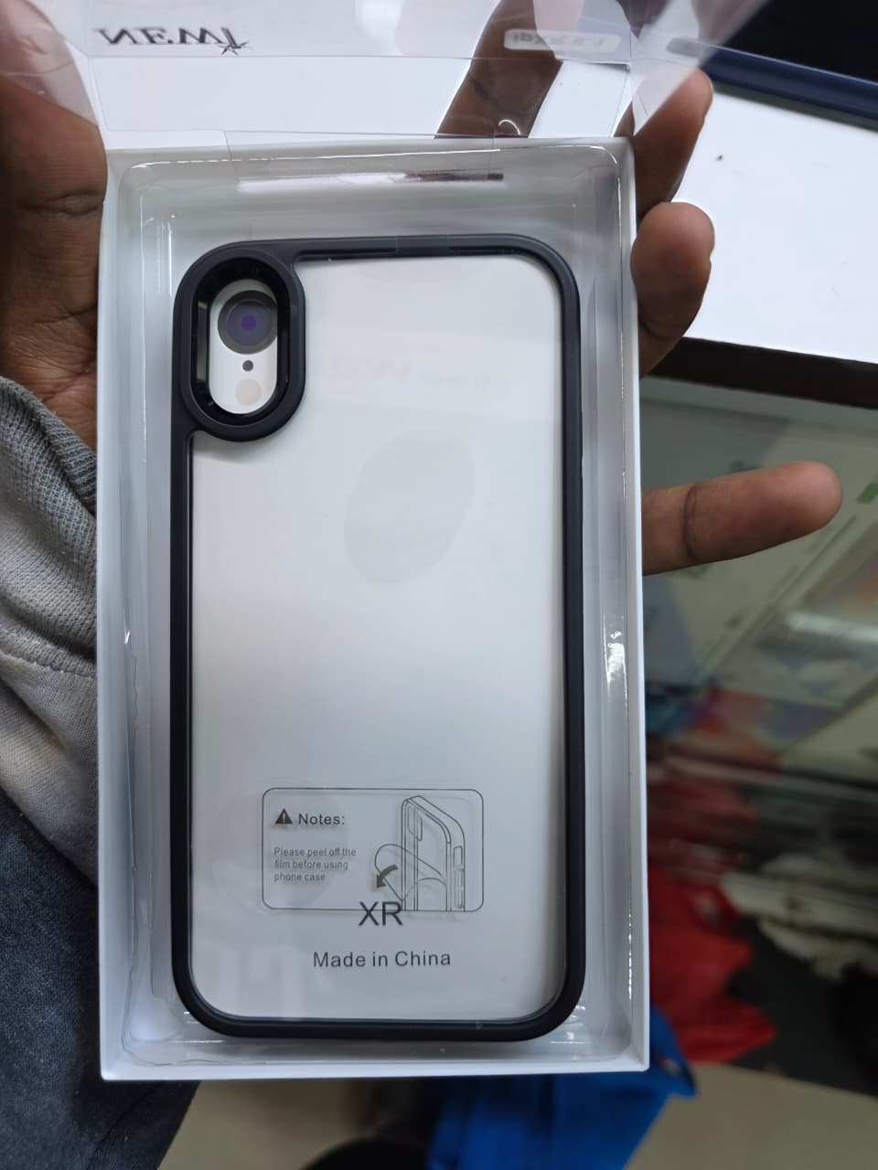 Apple iPhone X/XS, XR, XS Max Clear Phone Case/Cover, Dustproof, Built-in protector for screen, Rugged Full Body Shockproof Protective Cover for iPhone Black/Clear