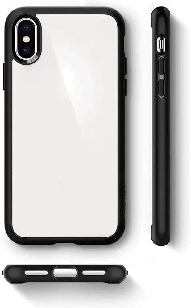 Apple iPhone X/XS, XR, XS Max Clear Phone Case/Cover, Dustproof, Built-in protector for screen, Rugged Full Body Shockproof Protective Cover for iPhone Black/Clear