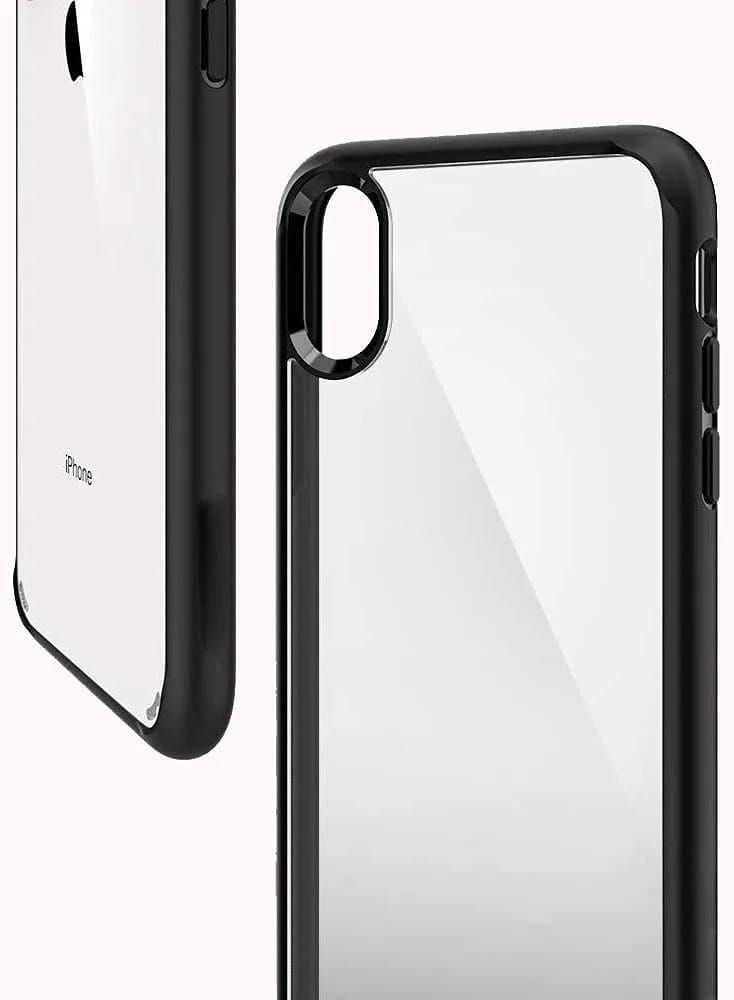 Apple iPhone X/XS, XR, XS Max Clear Phone Case/Cover, Dustproof, Built-in protector for screen, Rugged Full Body Shockproof Protective Cover for iPhone Black/Clear