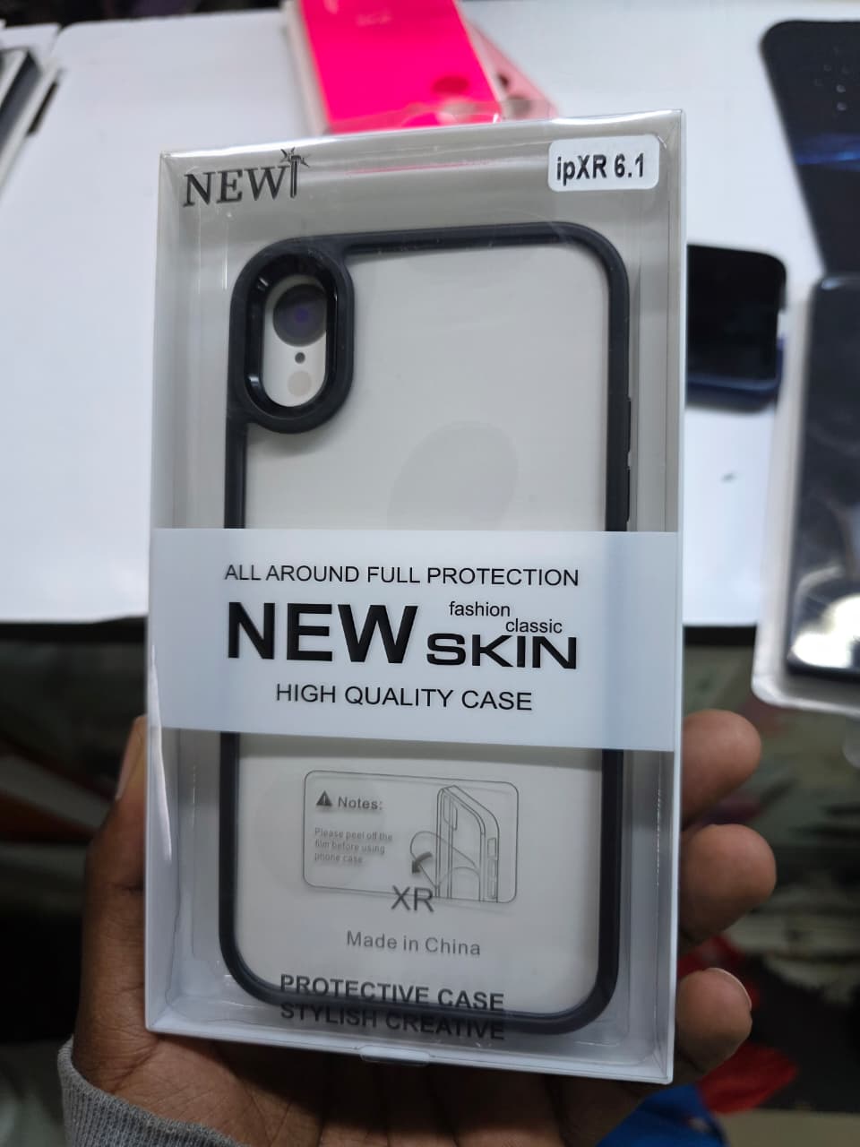 Apple iPhone X/XS, XR, XS Max Clear Phone Case/Cover, Dustproof, Built-in protector for screen, Rugged Full Body Shockproof Protective Cover for iPhone Black/Clear