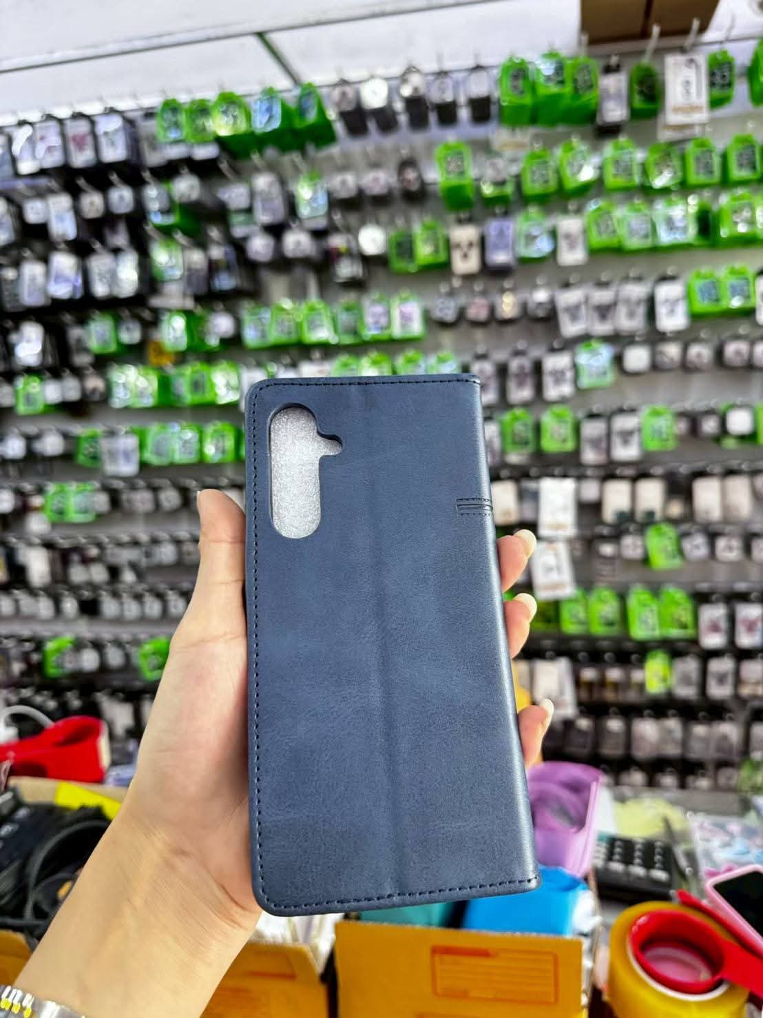 Realme Flip Cover/Case C51, C53, Note 50 Flip Genuine Leather Wallet case (4 Credit Card Holder) for Women/Men full screen protection