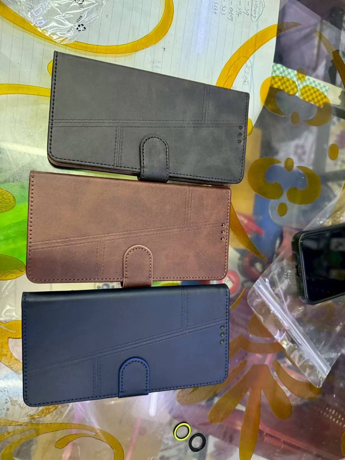 Realme Flip Cover/Case C51, C53, Note 50 Flip Genuine Leather Wallet case (4 Credit Card Holder) for Women/Men full screen protection