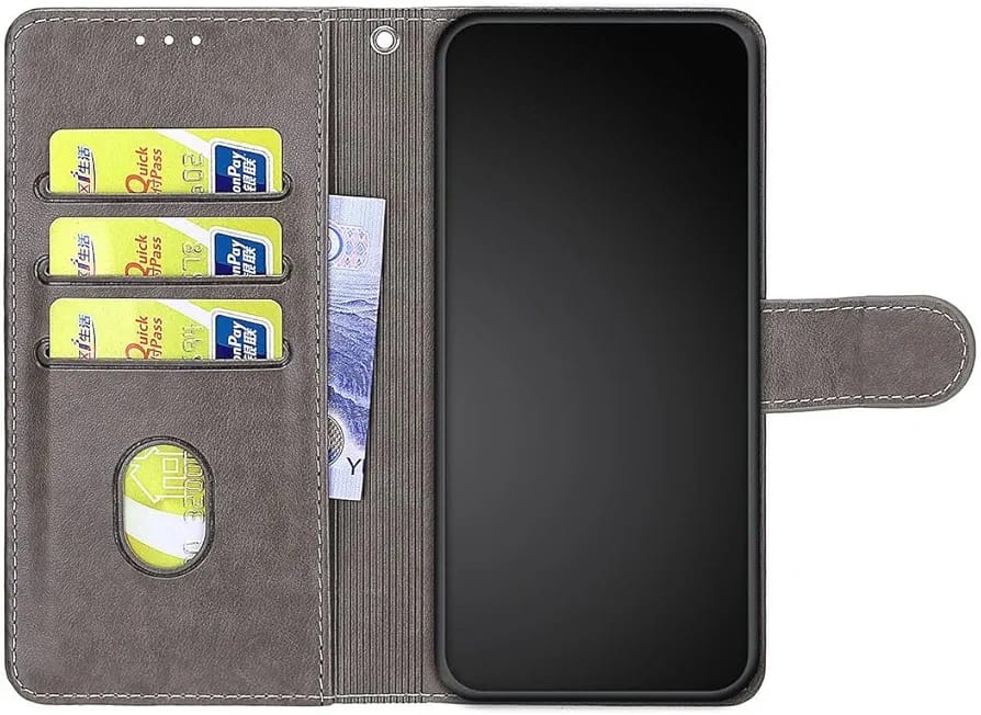 Realme Flip Cover/Case C51, C53, Note 50 Flip Genuine Leather Wallet case (4 Credit Card Holder) for Women/Men full screen protection