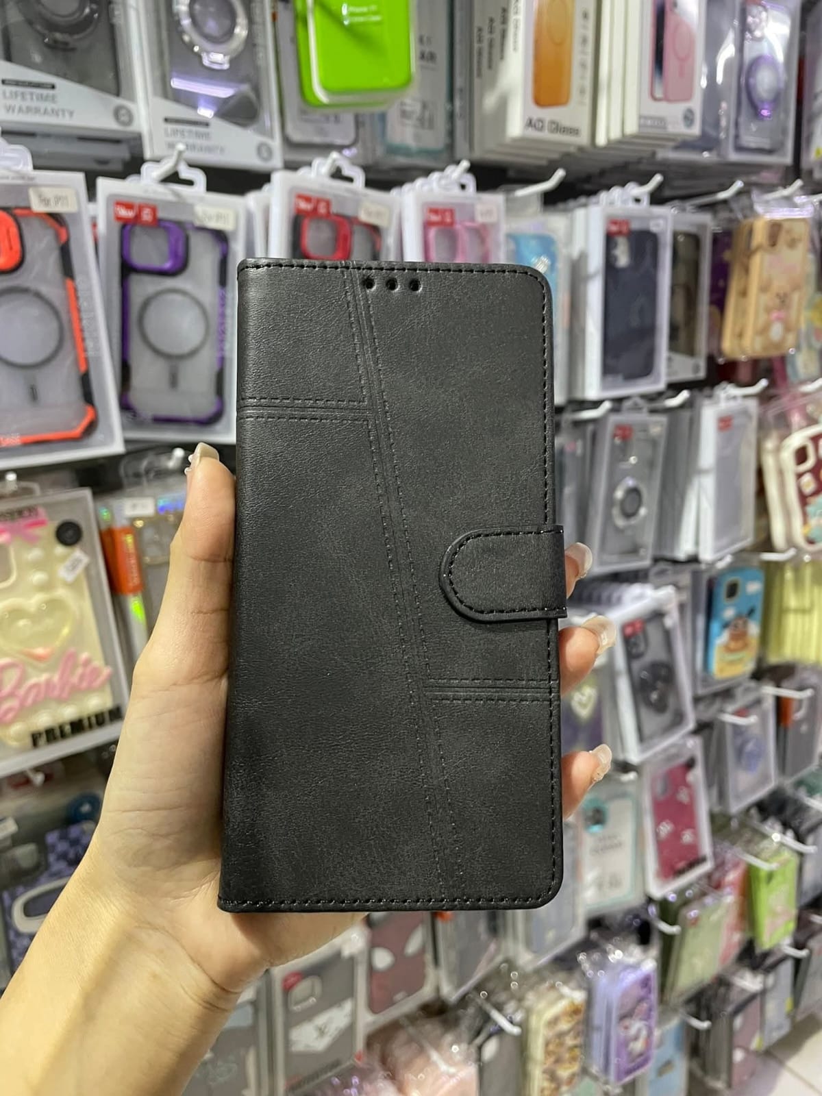 Realme Flip Cover/Case C51, C53, Note 50 Flip Genuine Leather Wallet case (4 Credit Card Holder) for Women/Men full screen protection