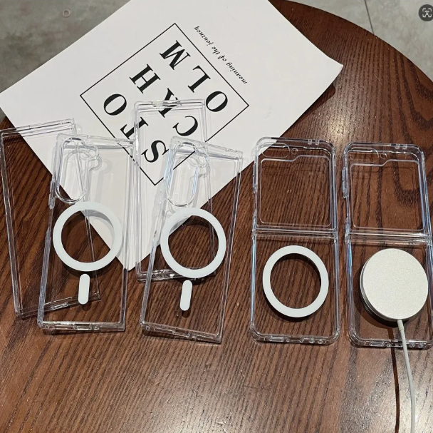 Samsung Galaxy Magsafe cover/case for Z Fold 7, Z Fold  6, Z Fold  5, Z Fold 4, Z Fold 3/ Z Flip 7, Z Flip 6, Z Flip 5, Z Flip 4, Z Flip 3 Clear Full Camera Protection Luxury Cover wireless charging