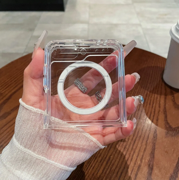 Samsung Galaxy Magsafe cover/case for Z Fold 7, Z Fold  6, Z Fold  5, Z Fold 4, Z Fold 3/ Z Flip 7, Z Flip 6, Z Flip 5, Z Flip 4, Z Flip 3 Clear Full Camera Protection Luxury Cover wireless charging