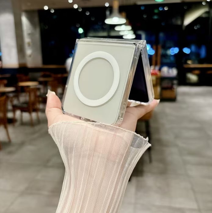 Samsung Galaxy Magsafe cover/case for Z Fold 7, Z Fold  6, Z Fold  5, Z Fold 4, Z Fold 3/ Z Flip 7, Z Flip 6, Z Flip 5, Z Flip 4, Z Flip 3 Clear Full Camera Protection Luxury Cover wireless charging