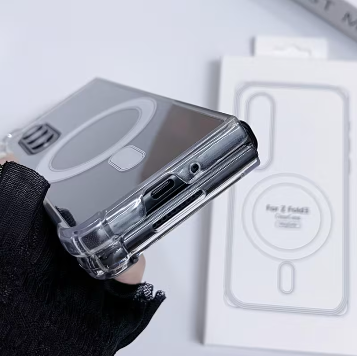 Samsung Galaxy Magsafe cover/case for Z Fold 7, Z Fold  6, Z Fold  5, Z Fold 4, Z Fold 3/ Z Flip 7, Z Flip 6, Z Flip 5, Z Flip 4, Z Flip 3 Clear Full Camera Protection Luxury Cover wireless charging