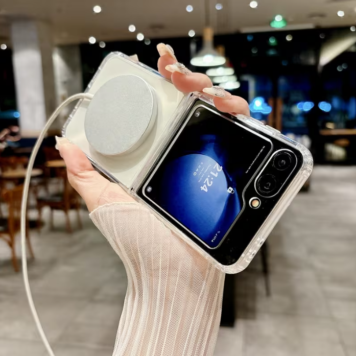 Samsung Galaxy Magsafe cover/case for Z Fold 7, Z Fold  6, Z Fold  5, Z Fold 4, Z Fold 3/ Z Flip 7, Z Flip 6, Z Flip 5, Z Flip 4, Z Flip 3 Clear Full Camera Protection Luxury Cover wireless charging